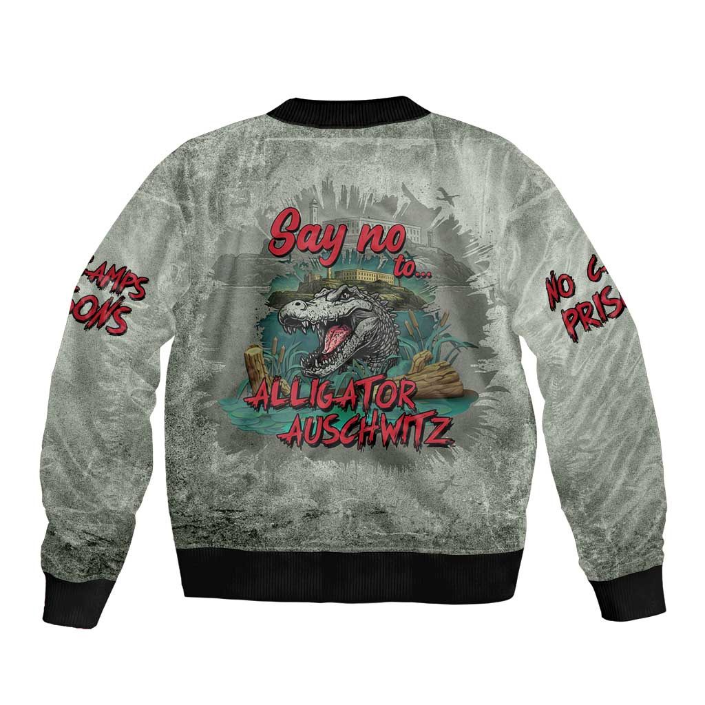 Say No To Alligator Auschwitz Bomber Jacket - Wonder Print Shop