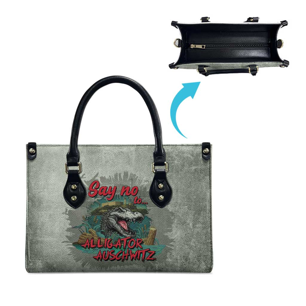 Say No To Alligator Auschwitz Leather Bag - Wonder Print Shop