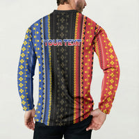 Personalised Philippines Filipinos Button Sweatshirt Igorot Tribal Inspiration Pattern Style
