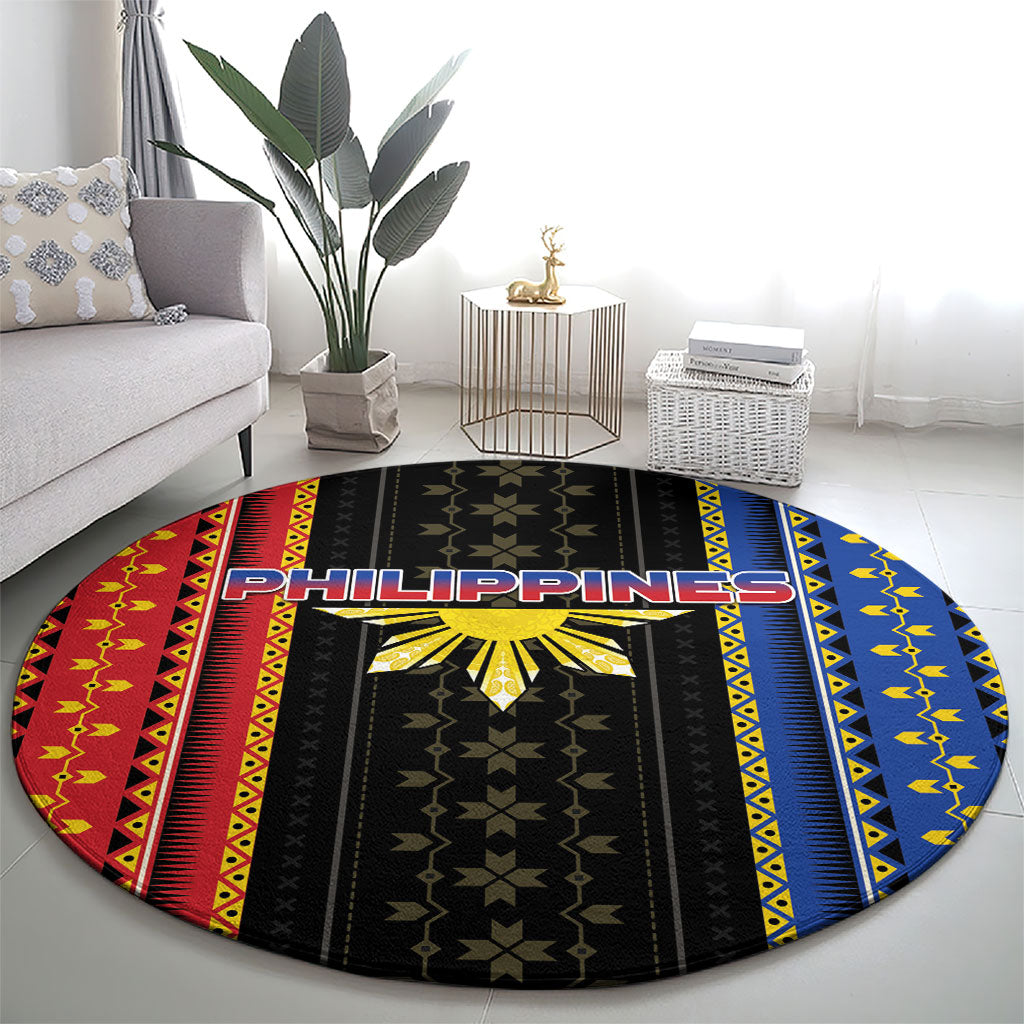 Philippines Filipinos Round Carpet Igorot Tribal Inspiration Pattern Style