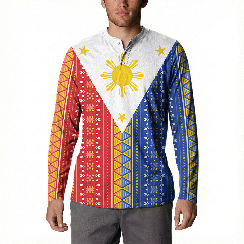 Philippines Sun Button Sweatshirt Igorot Tribal Inspiration