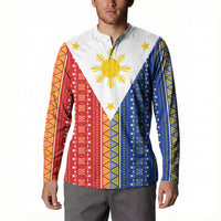 Philippines Sun Button Sweatshirt Igorot Tribal Inspiration
