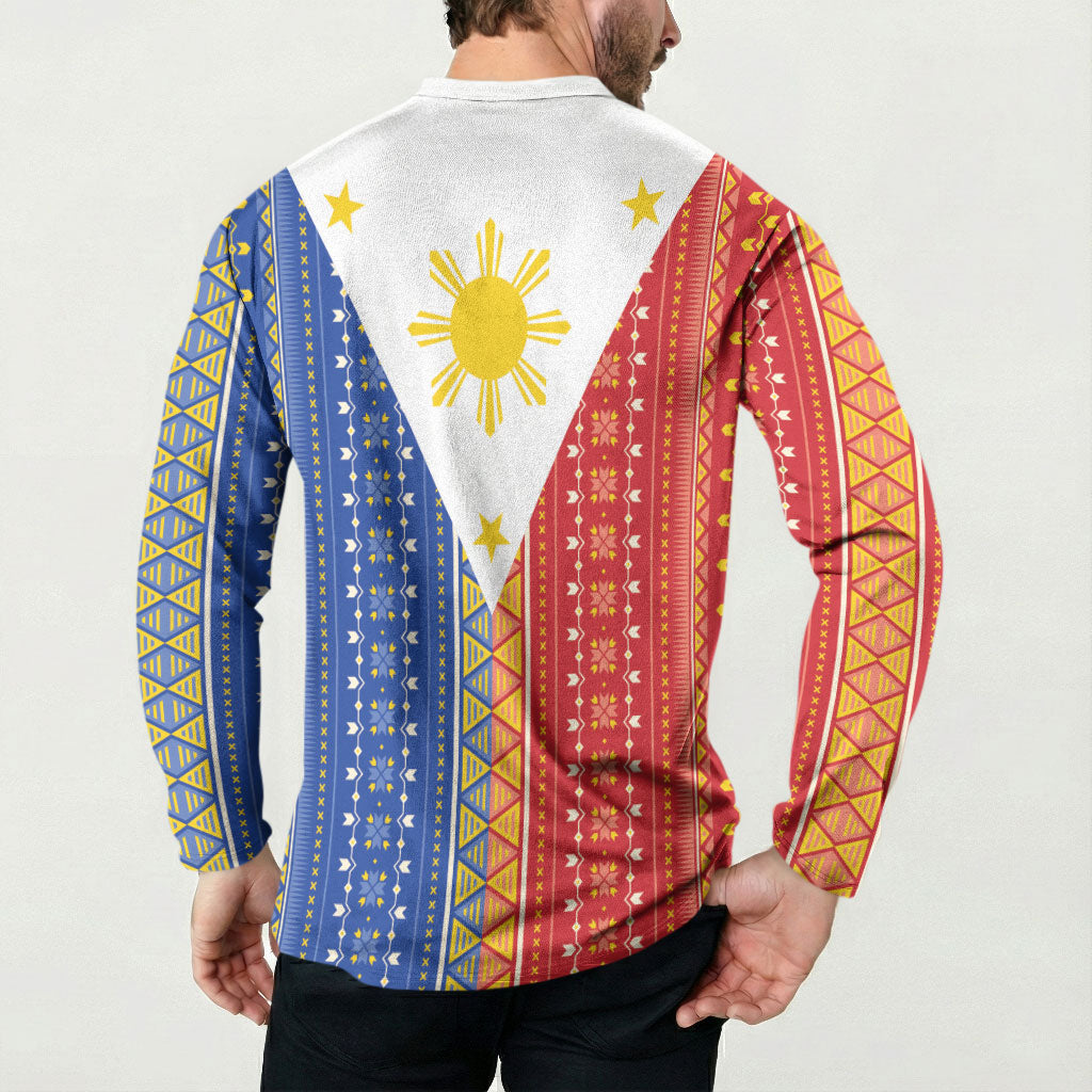 Philippines Sun Button Sweatshirt Igorot Tribal Inspiration