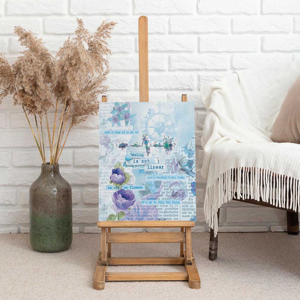 Mental Health Canvas Wall Art Healing Is Not Linear - Wonder Print Shop