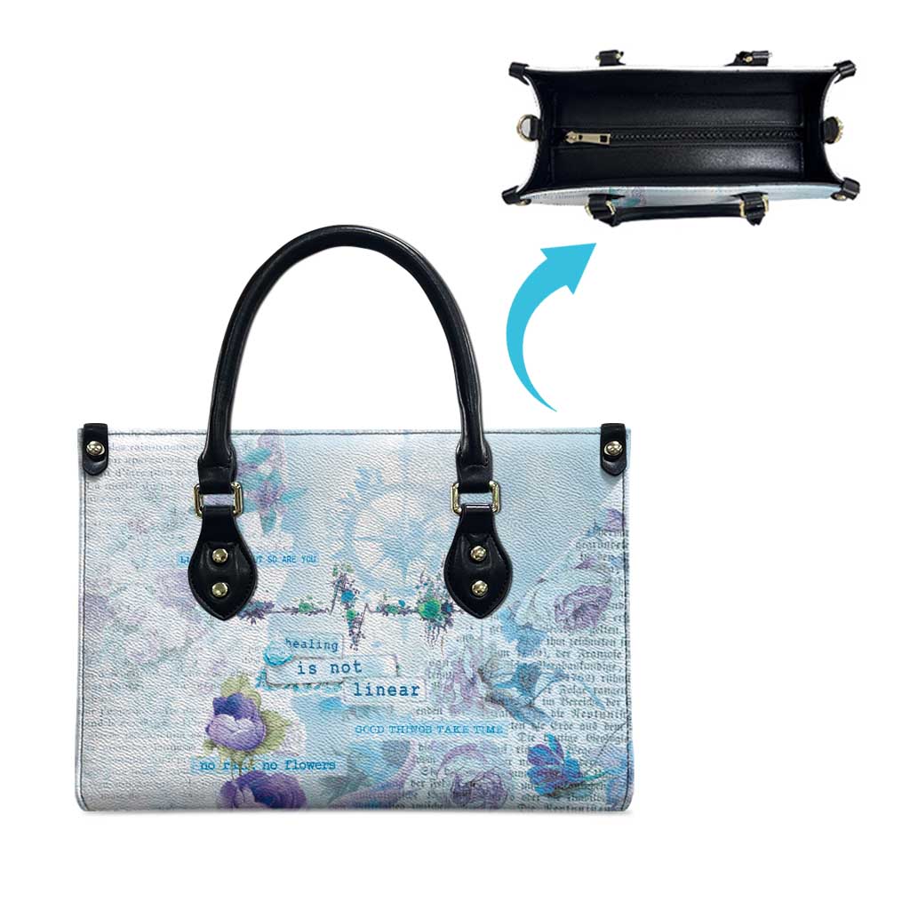 Mental Health Leather Bag Healing Is Not Linear - Wonder Print Shop