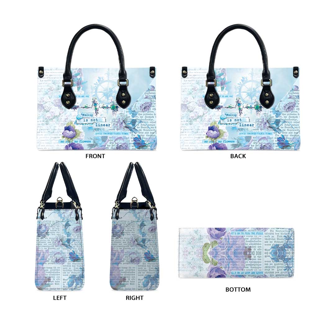 Mental Health Leather Bag Healing Is Not Linear - Wonder Print Shop