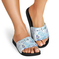 Mental Health Slide Sandals Healing Is Not Linear - Wonder Print Shop
