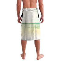 Lightweight wrap skirt with neutral gradient print and straight hem