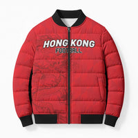Custom Hong Kong Football Bomber Puffer Jacket Go Champions - Wonder Print Shop