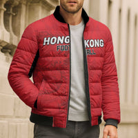 Custom Hong Kong Football Bomber Puffer Jacket Go Champions - Wonder Print Shop