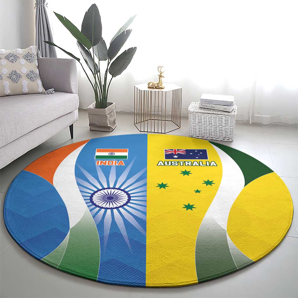 India Vs Australia Cricket Round Carpet Final Matchup - Wonder Print Shop