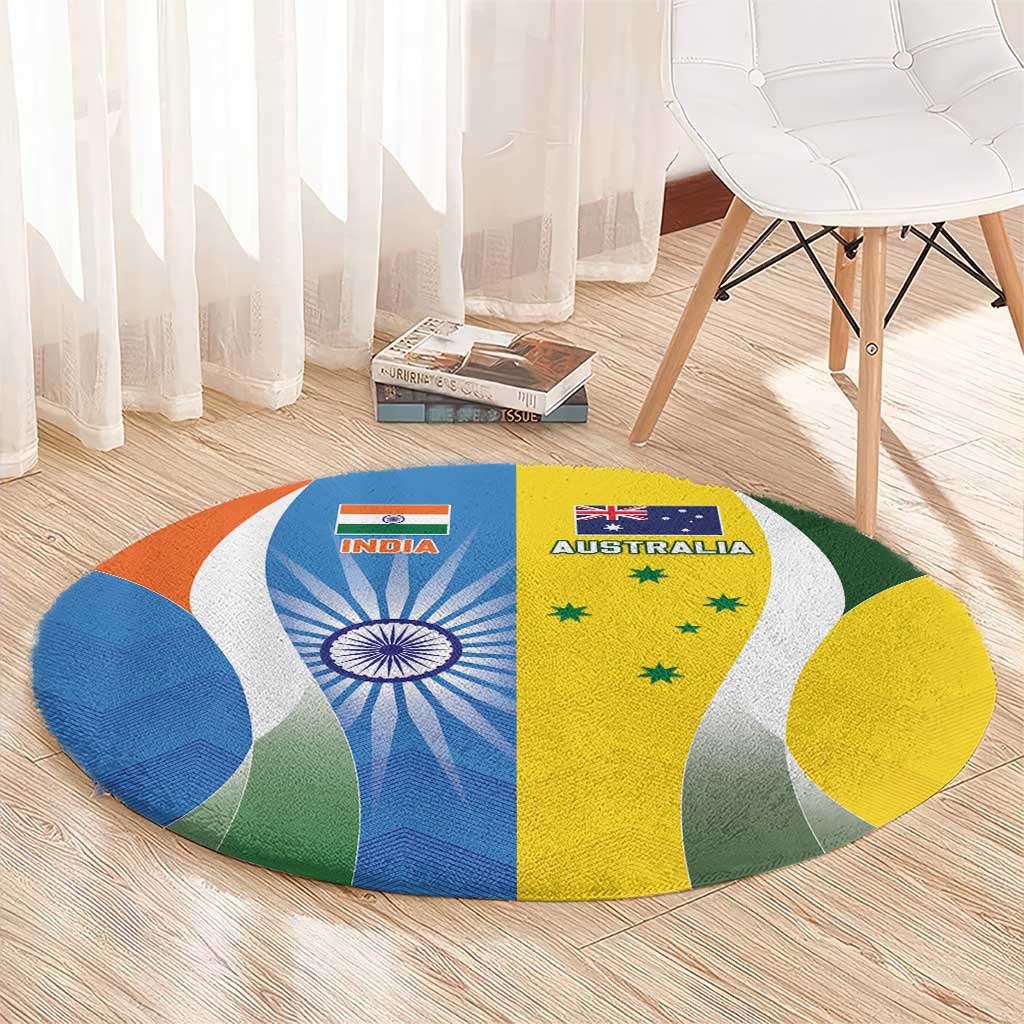 India Vs Australia Cricket Round Carpet Final Matchup - Wonder Print Shop