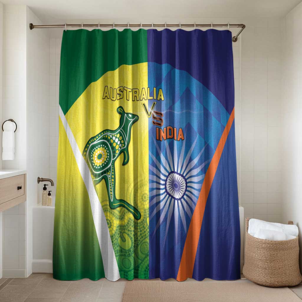 Australia And India Cricket Bathroom Set Ashoka Chakra With Aboriginal - Wonder Print Shop
