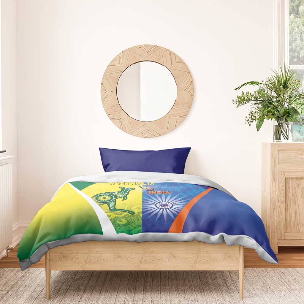 Australia And India Cricket Bedding Set Ashoka Chakra With Aboriginal - Wonder Print Shop