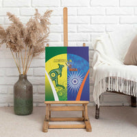 Australia And India Cricket Canvas Wall Art Ashoka Chakra With Aboriginal - Wonder Print Shop
