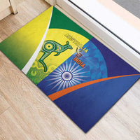 Australia And India Cricket Rubber Doormat Ashoka Chakra With Aboriginal - Wonder Print Shop