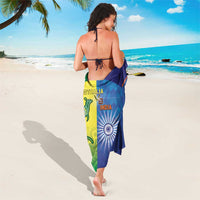 Australia And India Cricket Sarong Ashoka Chakra With Aboriginal - Wonder Print Shop