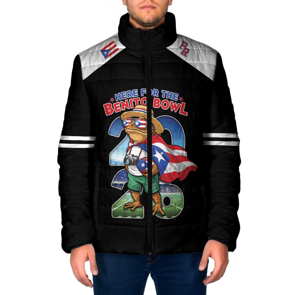 Custom Puerto Rico Coqui Frog Padded Jacket Here For The Benito Bowl
