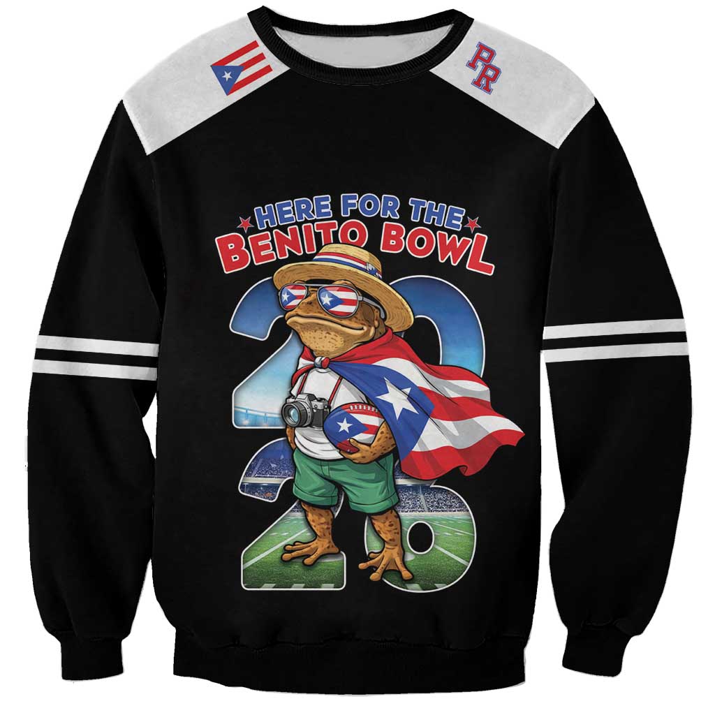 Custom Puerto Rico Coqui Frog Sweatshirt Here For The Benito Bowl