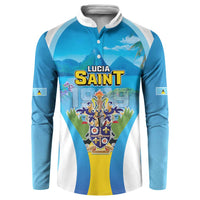 Personalized Saint Lucia 1979 Button Sweatshirt Happy Independence Day