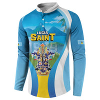 Personalized Saint Lucia 1979 Button Sweatshirt Happy Independence Day