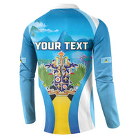Personalized Saint Lucia 1979 Button Sweatshirt Happy Independence Day