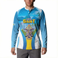 Personalized Saint Lucia 1979 Button Sweatshirt Happy Independence Day