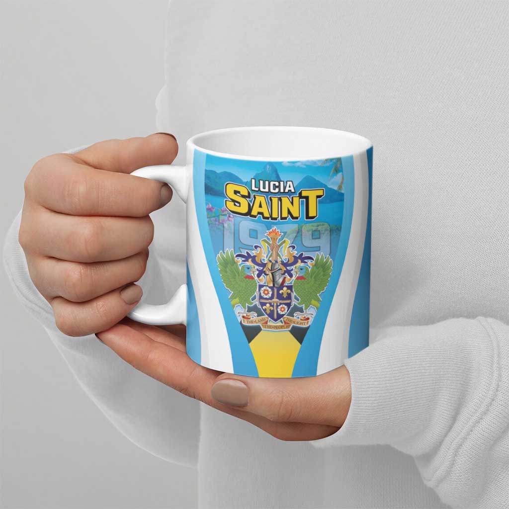 Personalized Saint Lucia 1979 Ceramic Mug Happy Independence Day