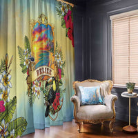 Belize Toucan Window Curtain Belizean Pride Retro Style