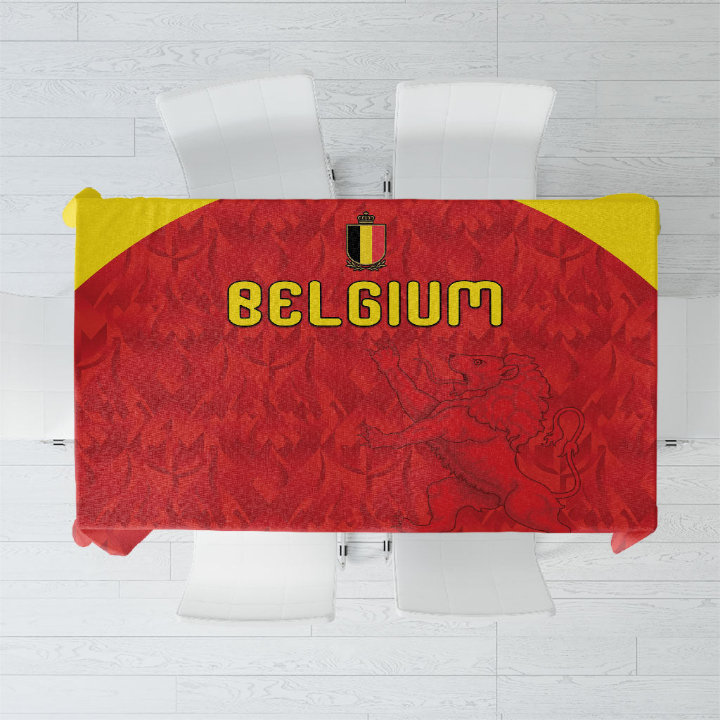Belgium Football 2026 Tablecloth Belgian Lion Sporty Style