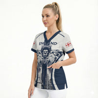 Custom England Football 2026 Scrub Top Three Lions Special Style