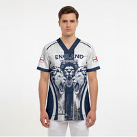 Custom England Football 2026 Scrub Top Three Lions Special Style