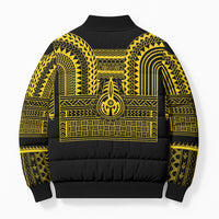 Philippines Filipinos Bomber Puffer Jacket Igorot Tribal Pattern Black