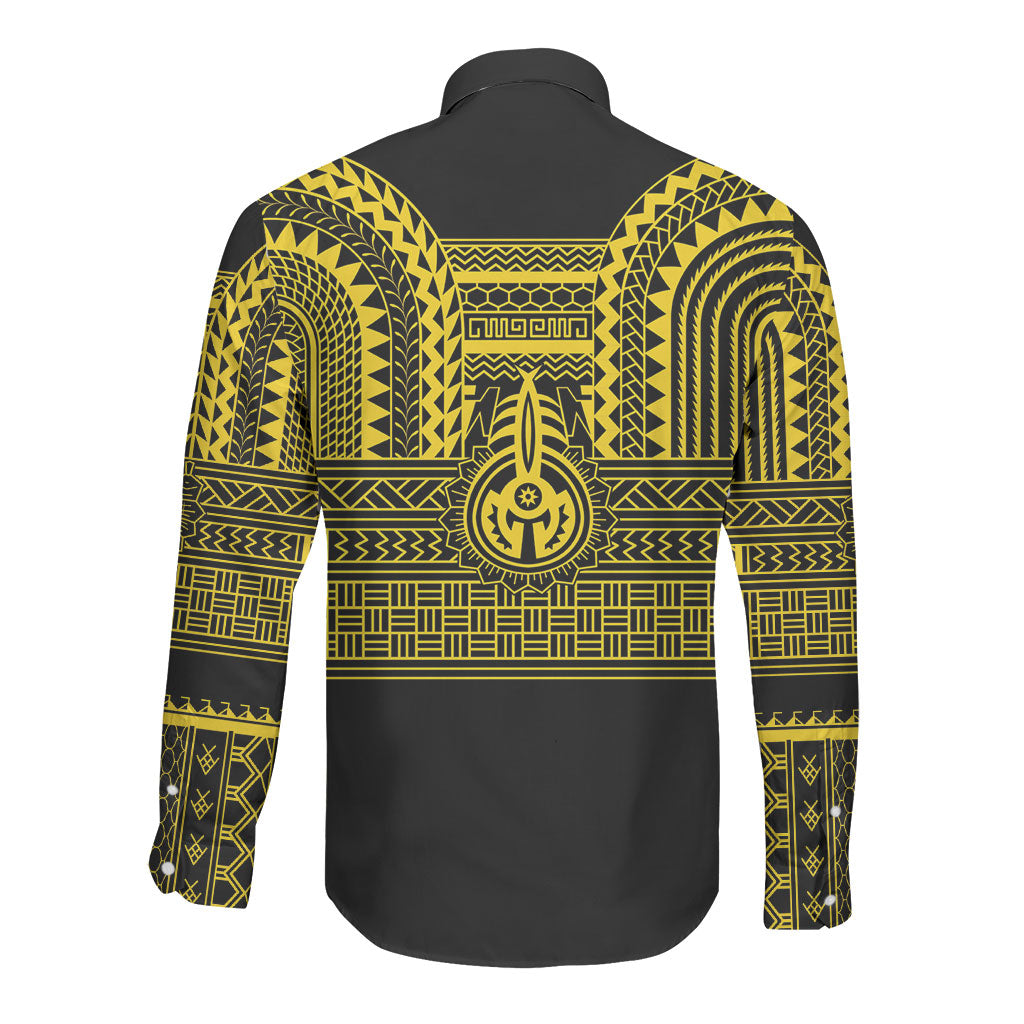 Philippines Filipinos Long Sleeve Button Shirt Igorot Tribal Pattern Black