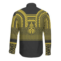 Philippines Filipinos Long Sleeve Button Shirt Igorot Tribal Pattern Black