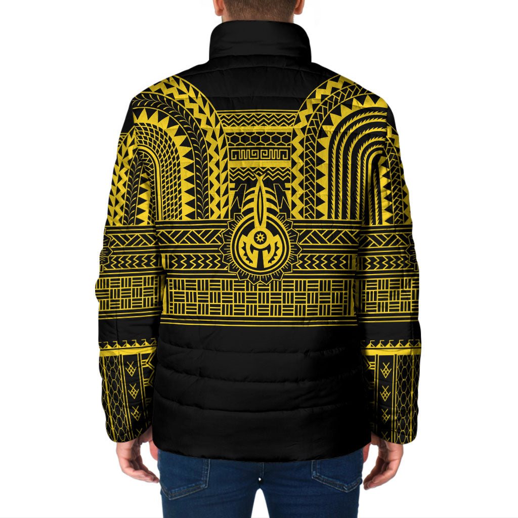 Philippines Filipinos Padded Jacket Igorot Tribal Pattern Black