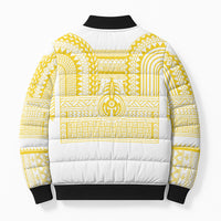Philippines Filipinos Bomber Puffer Jacket Igorot Tribal Pattern White