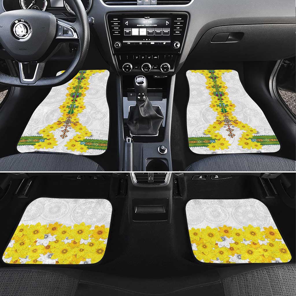 Enkutatash Ethiopia New Year Car Mats Tilet Pattern With Adey Abeba Flowers LT05 - Wonder Print Shop