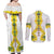 Enkutatash Ethiopia New Year Couples Matching Off Shoulder Maxi Dress and Long Sleeve Button Shirt Tilet Pattern With Adey Abeba Flowers