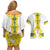 Enkutatash Ethiopia New Year Couples Matching Off Shoulder Short Dress and Hawaiian Shirt Tilet Pattern With Adey Abeba Flowers