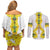 Enkutatash Ethiopia New Year Couples Matching Off Shoulder Short Dress and Long Sleeve Button Shirt Tilet Pattern With Adey Abeba Flowers