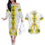 Enkutatash Ethiopia New Year Couples Matching Off The Shoulder Long Sleeve Dress and Hawaiian Shirt Tilet Pattern With Adey Abeba Flowers