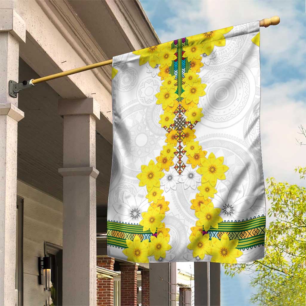 Enkutatash Ethiopia New Year Garden Flag Tilet Pattern With Adey Abeba Flowers LT05 - Wonder Print Shop