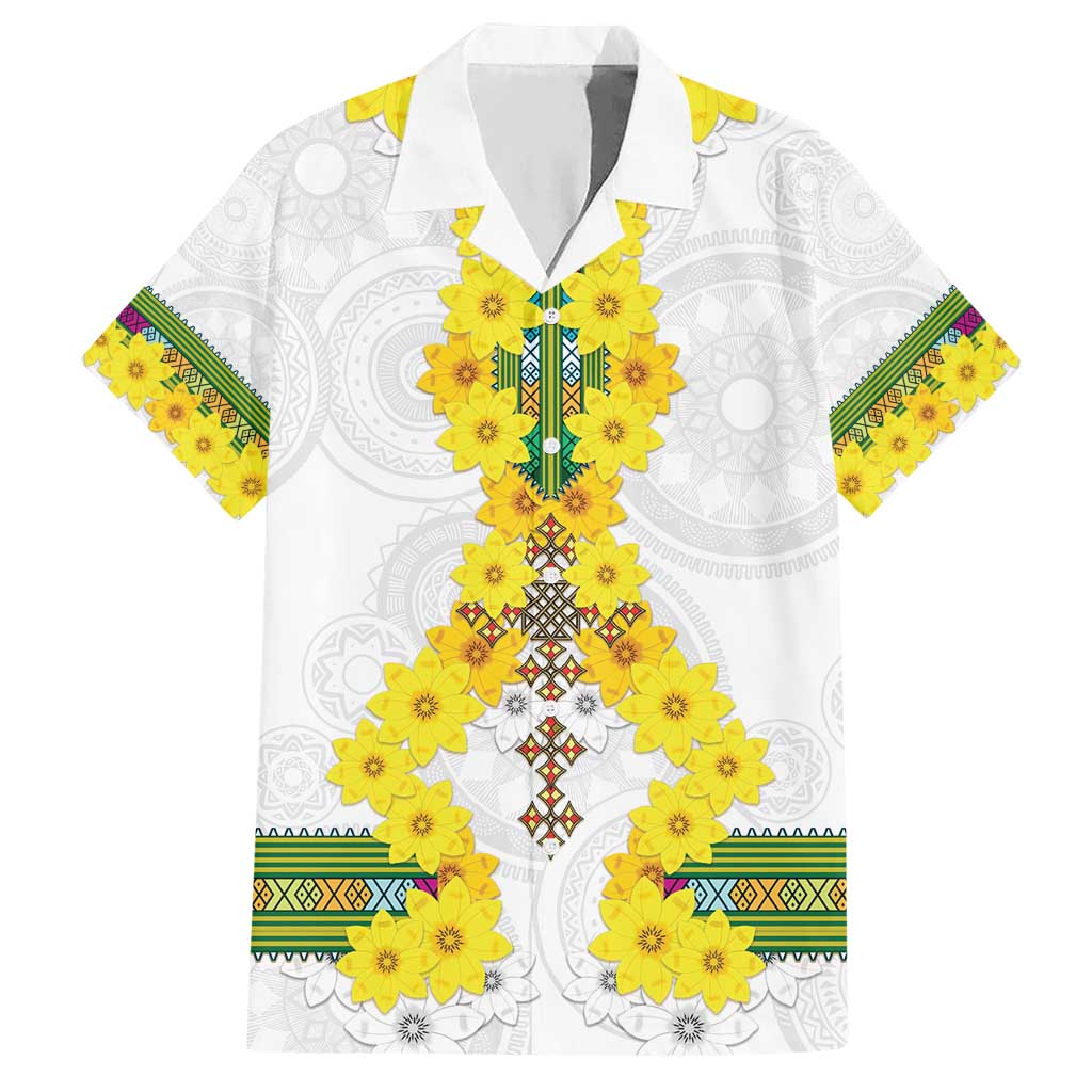 Enkutatash Ethiopia New Year Hawaiian Shirt Tilet Pattern With Adey Abeba Flowers