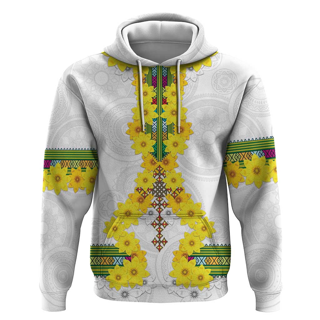 Enkutatash Ethiopia New Year Hoodie Tilet Pattern With Adey Abeba Flowers