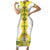 Enkutatash Ethiopia New Year Short Sleeve Bodycon Dress Tilet Pattern With Adey Abeba Flowers