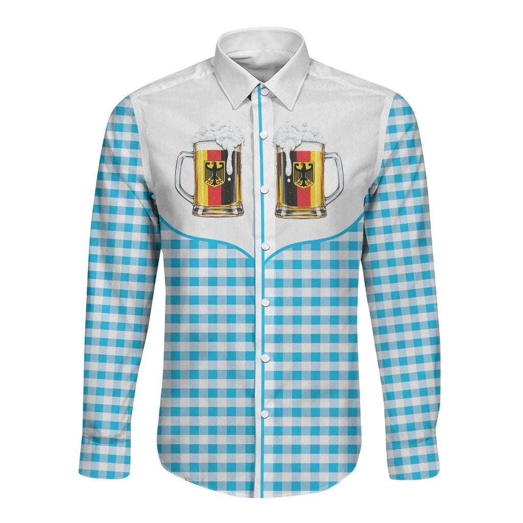Oktoberfest German Beer Festival Long Sleeve Button Shirt Country Cowboy Style