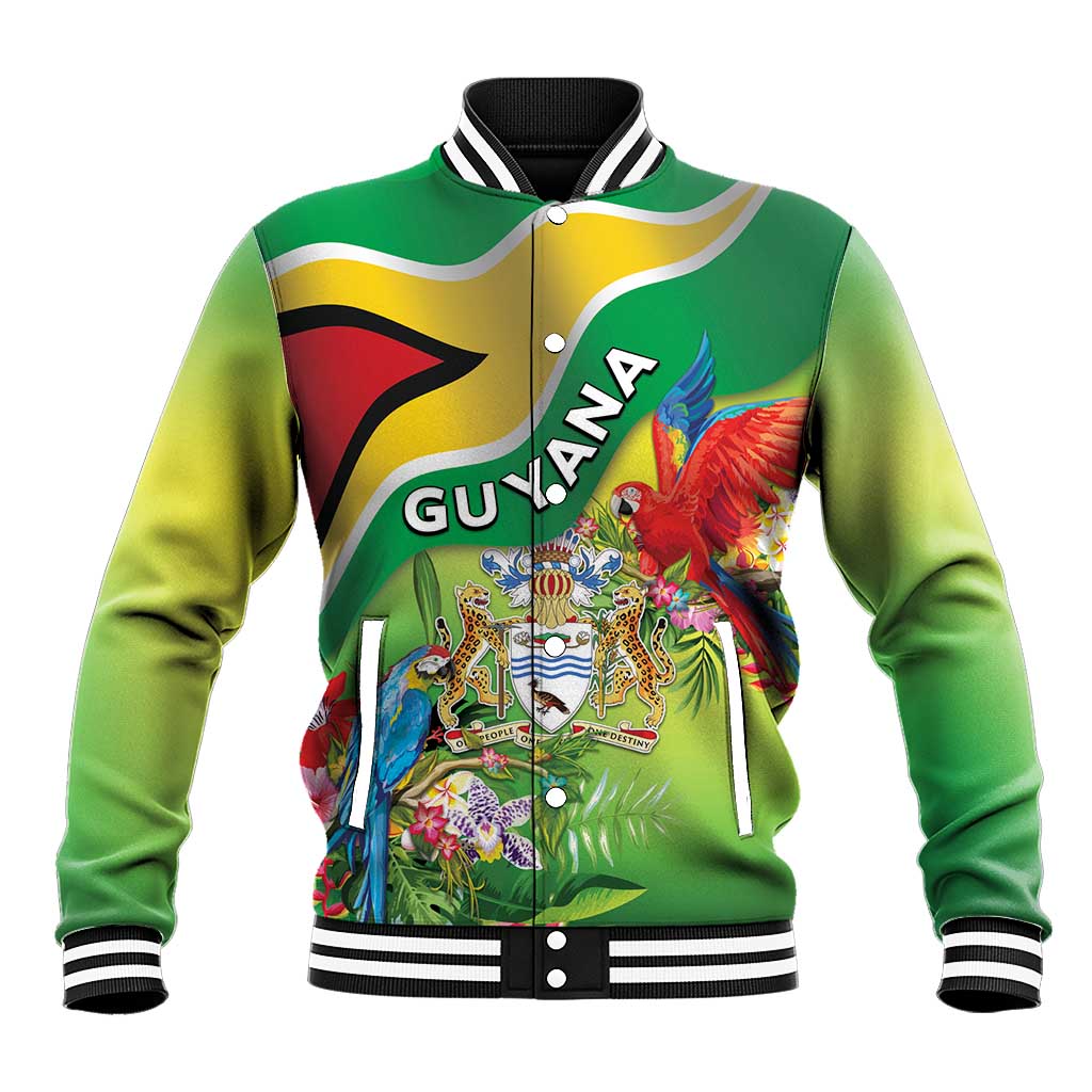 Guyana Republic Day Baseball Jacket Happy Mashramani Flag Style