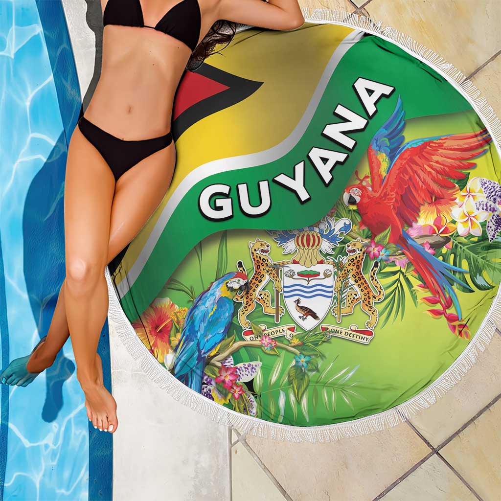 Guyana Republic Day Beach Blanket Happy Mashramani Flag Style