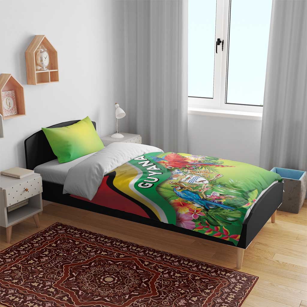 Guyana Republic Day Bedding Set Happy Mashramani Flag Style